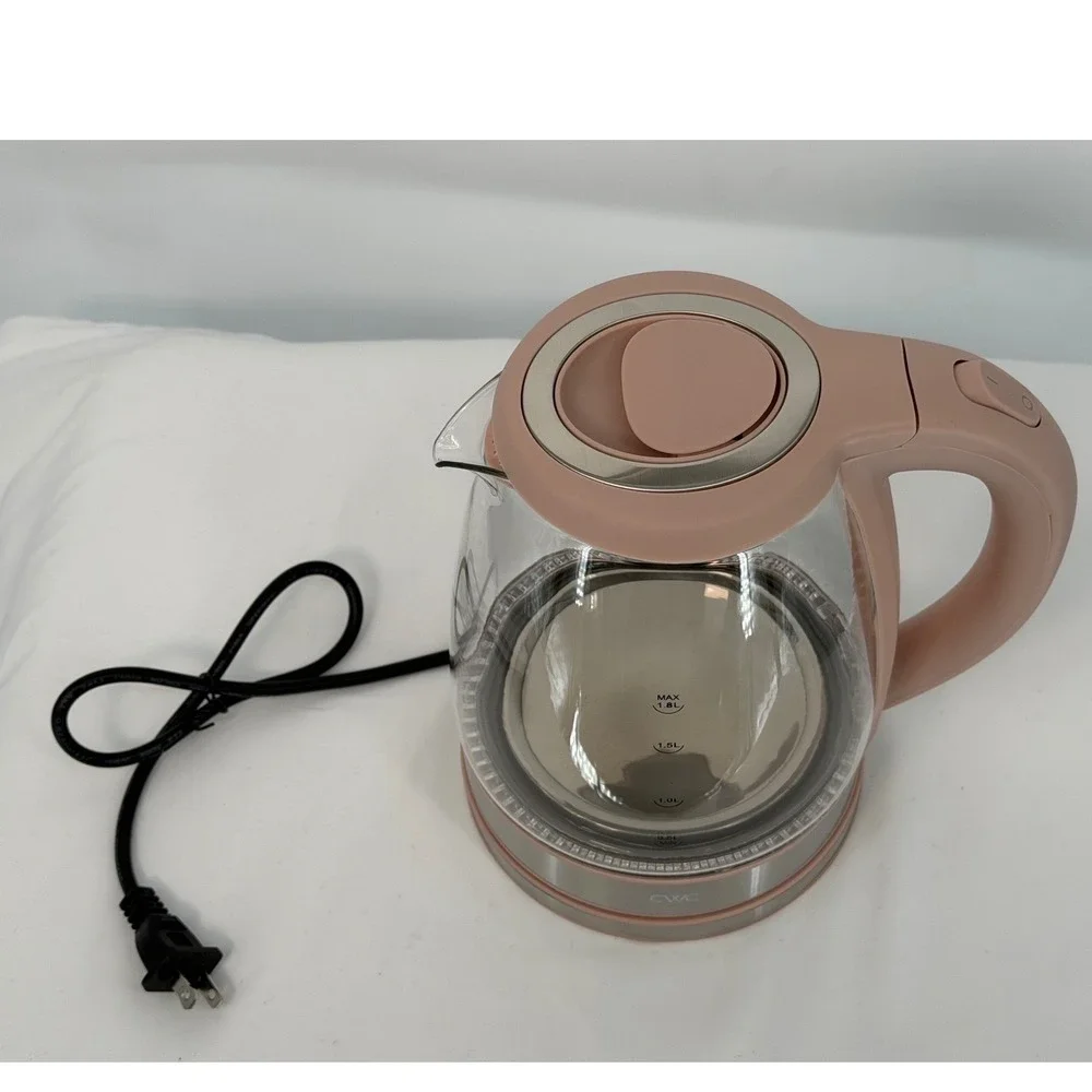 CWC Electric Glass Kettle 1.8L Pink Stainless Steel CGLSK2 1200W New Chic 104-47